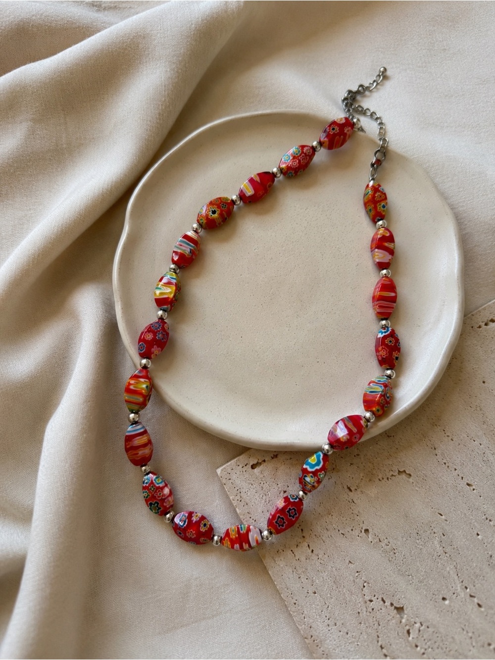 90s Murano Venetian Glass Millefiori Necklace